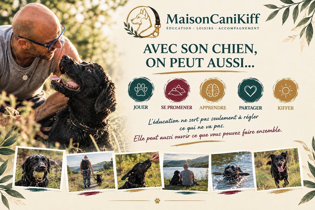 Avec son chien, on peut aussi jouer, se promener, apprendre, partager, kiffer - Maison CaniKiff